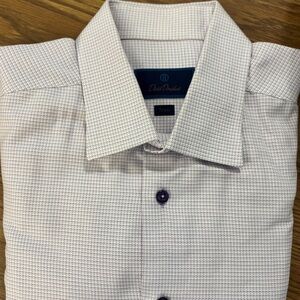 David Donahue Lavender Patterned Dress Shirt